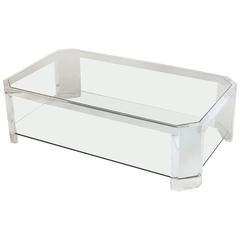 Large French Cocktail or Low Table of Lucite and Glass by David Lange 4