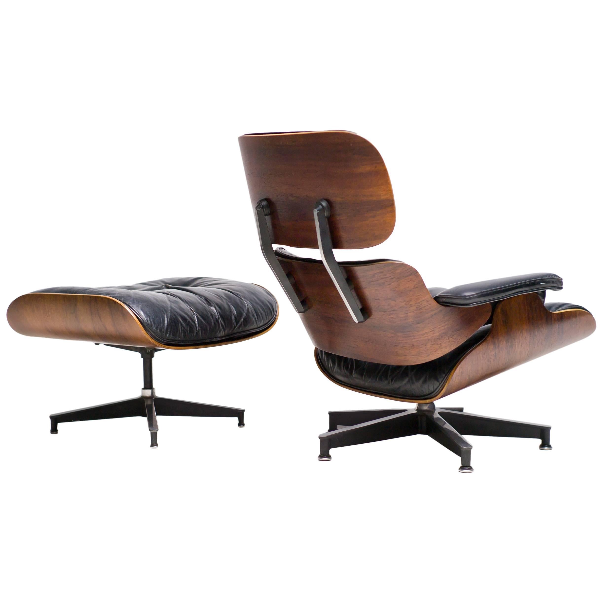Early Herman Miller Eames Rosewood 670/671 Lounge Chair and Ottoman