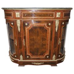  French Empire Style Cabinet Sideboard Kingwood Marble Top