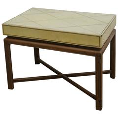 Mid-Century Modern Tommi Parzinger Tooled Leather and Lacquered Wood Side Table 12