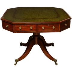 Regency Octagonal Mahogany Drum Table