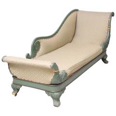 Antique 19th Century Painted Chaise Longue