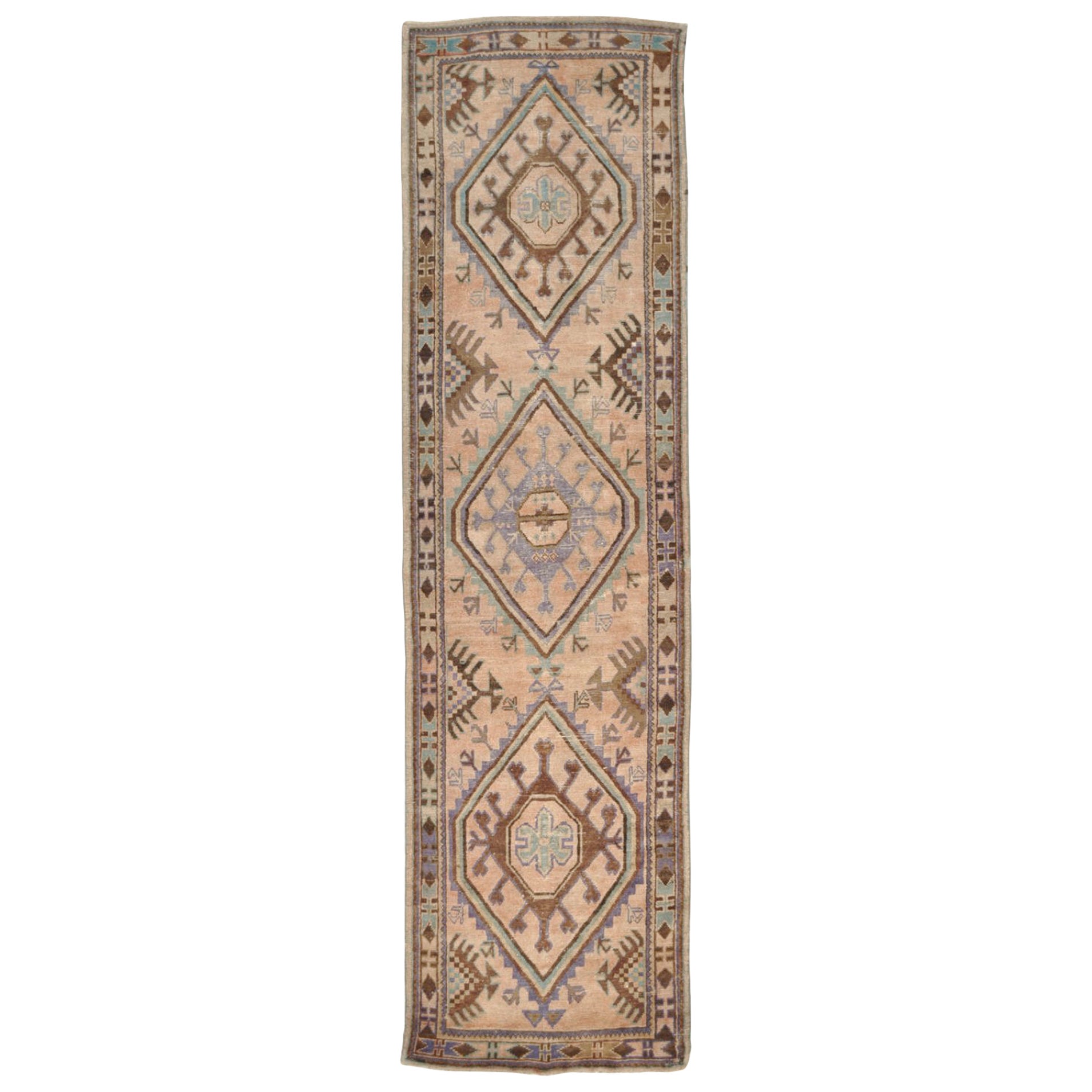 Vintage Turkish Runner Rug For Sale at 1stDibs