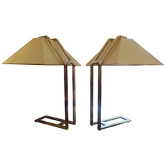 Unique Mid-Century Brass Table Lamps