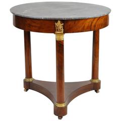 19th Century French Bronze-Mounted Empire Marble Top Table