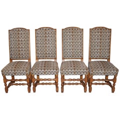 Assembled Set of Four 19th Century French Provincial Walnut Dining Chairs