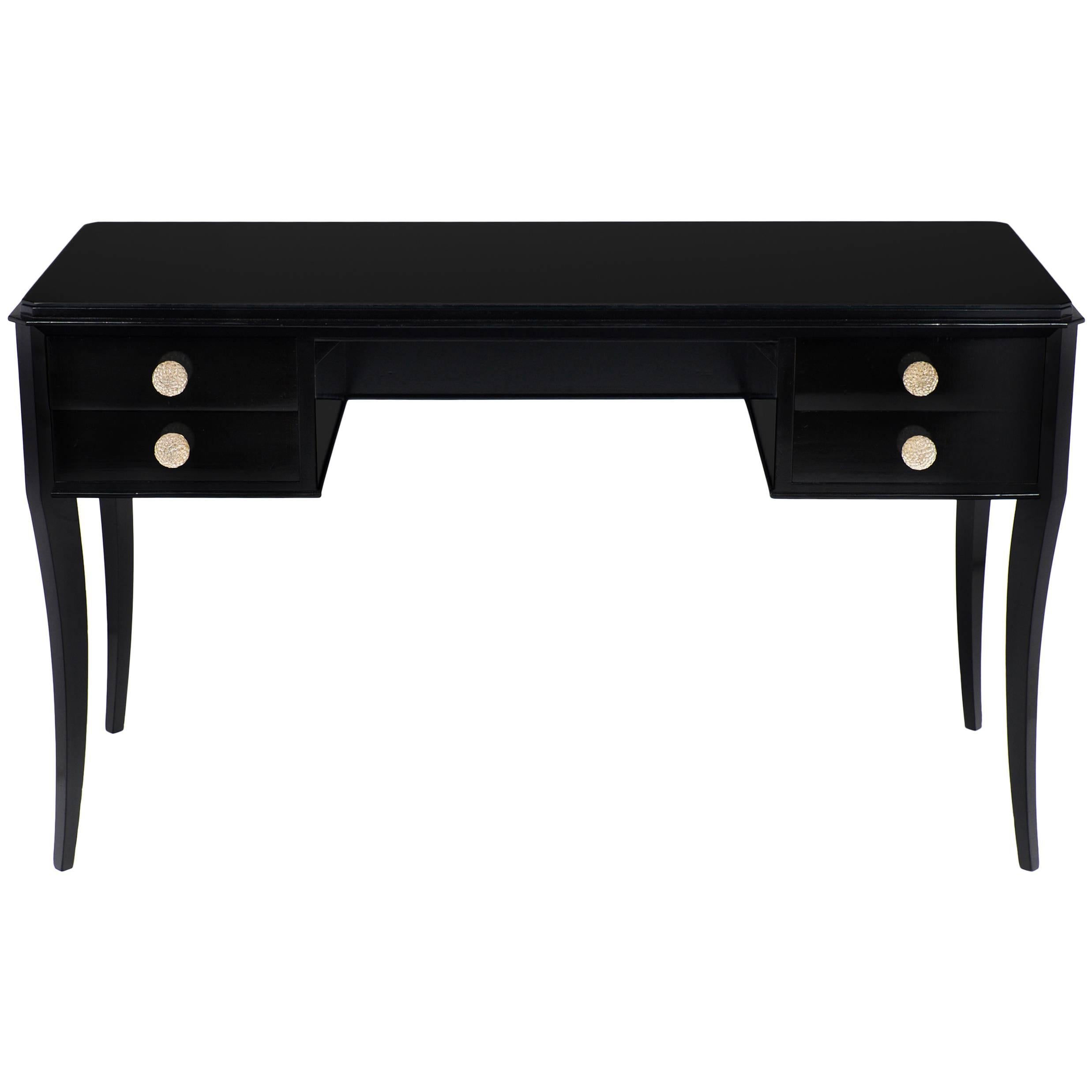 French Art Deco Period Ebonized Desk or Vanity