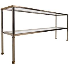 Chrome and Brass Console Table