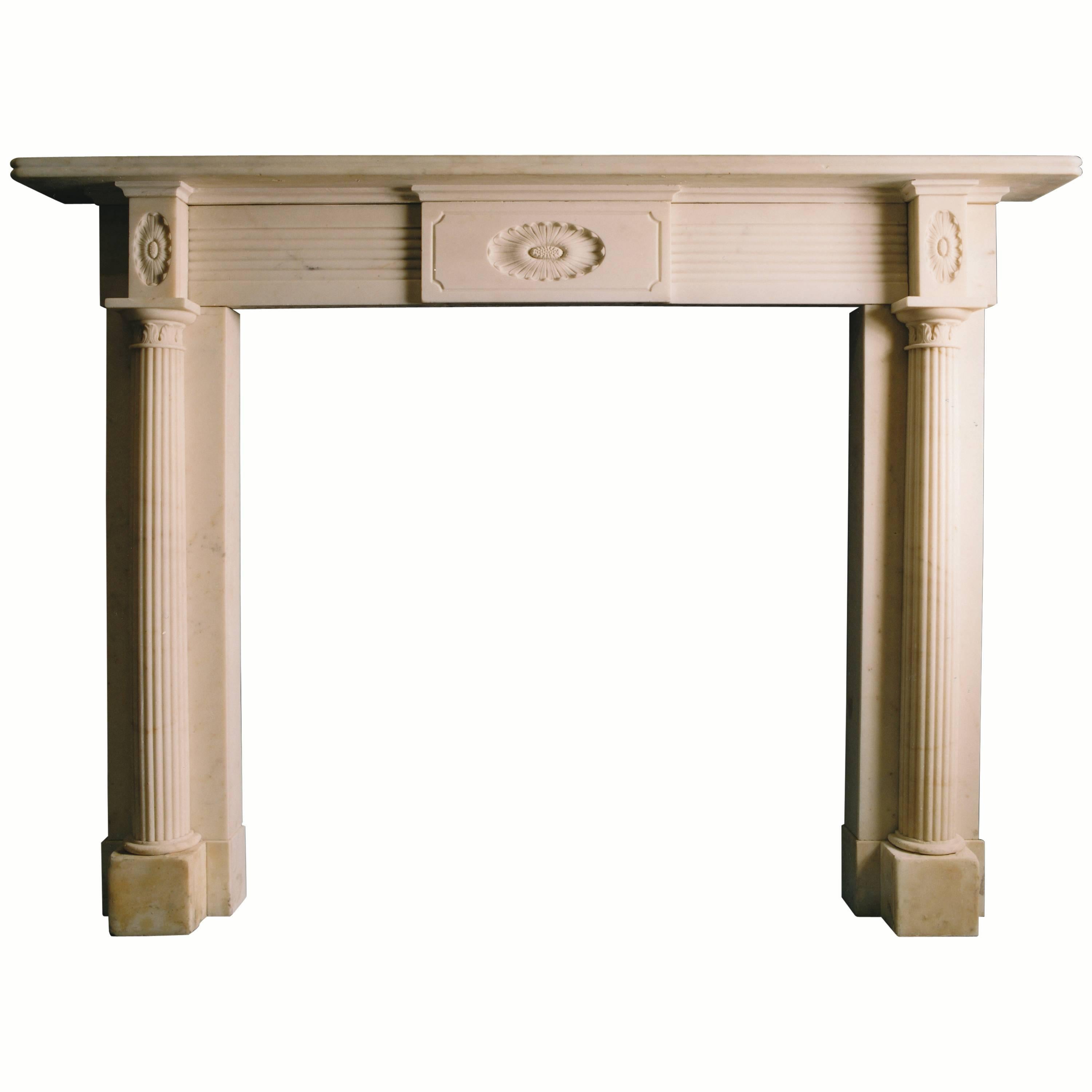 19th Century Scottish Mantel Reproduction in Statuary Marble 
