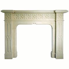 19th Century Gothic Reproduction Mantel Carved in Portland Limestone 1