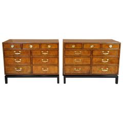 Pair of John Widdicomb Campaign Style Chests