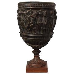 Stunning Grand Scale 19th Century Italian Glazed Terracotta Urn