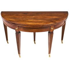 French Antique Directoire Period Folding Demilune Table