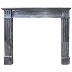 French Louis XVI Style Blue Turquin Marble Mantelpiece