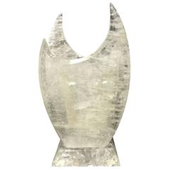 Modern Hand-Carved and Hand Polished Rock Crystal Vase