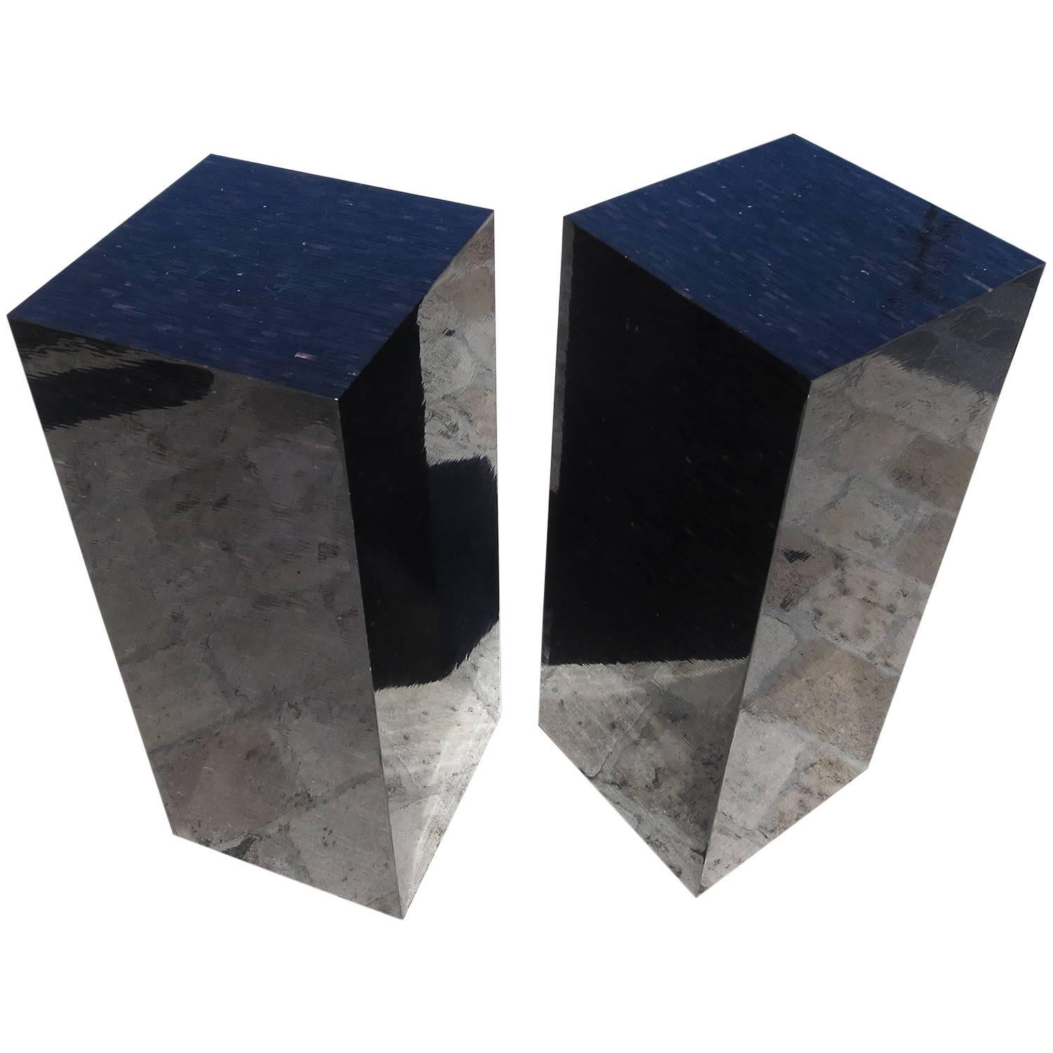 Tessellated Polished Horn Pedestals by Maitland-Smith