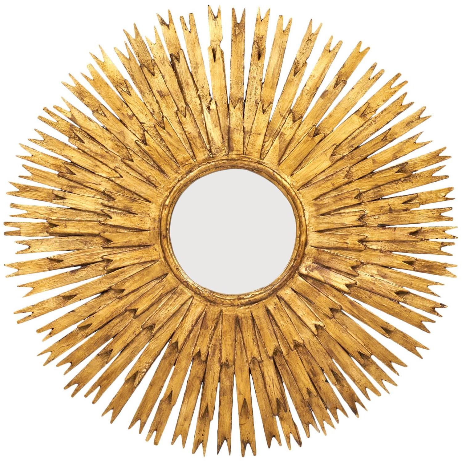 Famous Silver Sunburst Mirror Wall Decor Image Collection The Vintage Spanish Pair Of Gold Leaf Sunburst Mirror At 1stdibs
