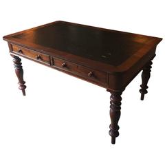 Antique Partners Desk Writing Table Mahogany Victorian, 19th Century