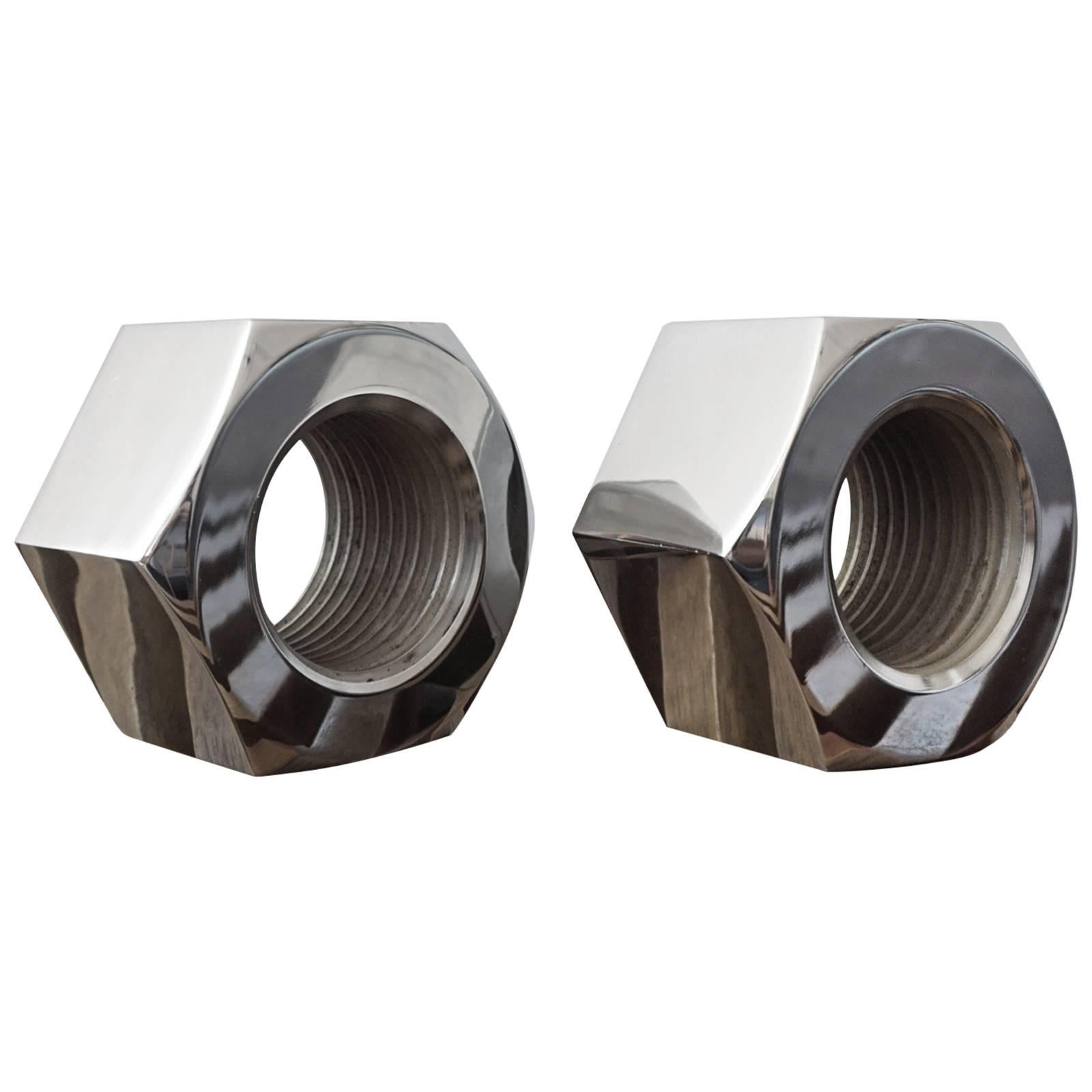 Polished Nickel Nut Bookends by Design Line