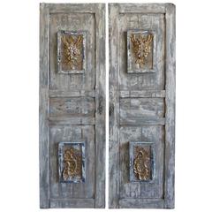 Antique 19th Century Painted and Parcel-Gilt Doors