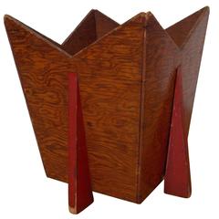 Deco Wood Planter or Trash Bin Frank Lloyd Wright Attributed 1