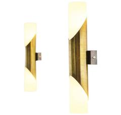 Gio Ponti Style Sconces in Brass, Italy, 1950