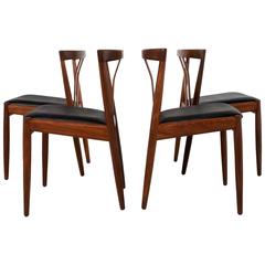 Danish Teak Dining Chairs with Curved Backrest Danish Teak Dining Chairs with Curved Backrest