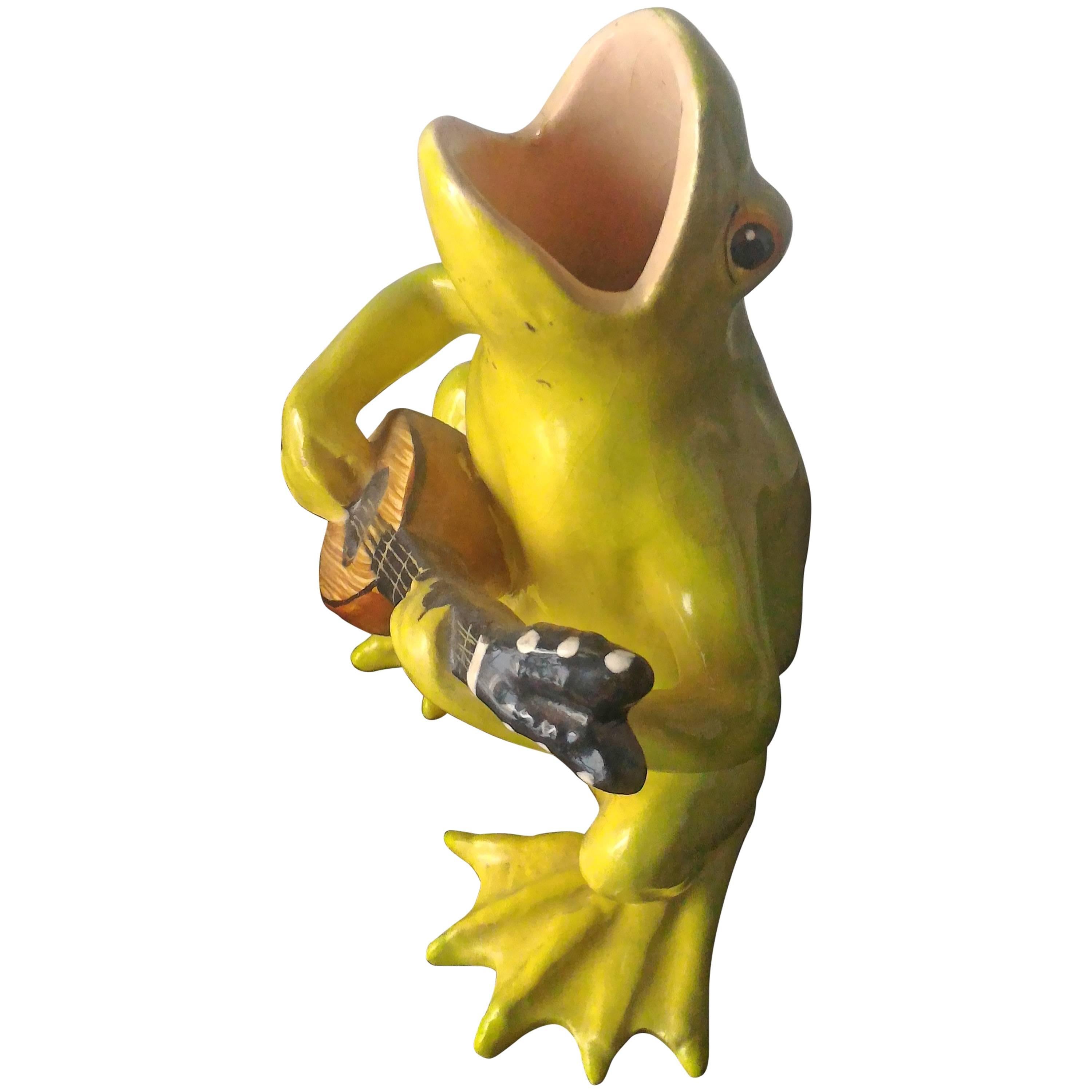 Jerome Massier, Majolica Musician Frog, circa 1900