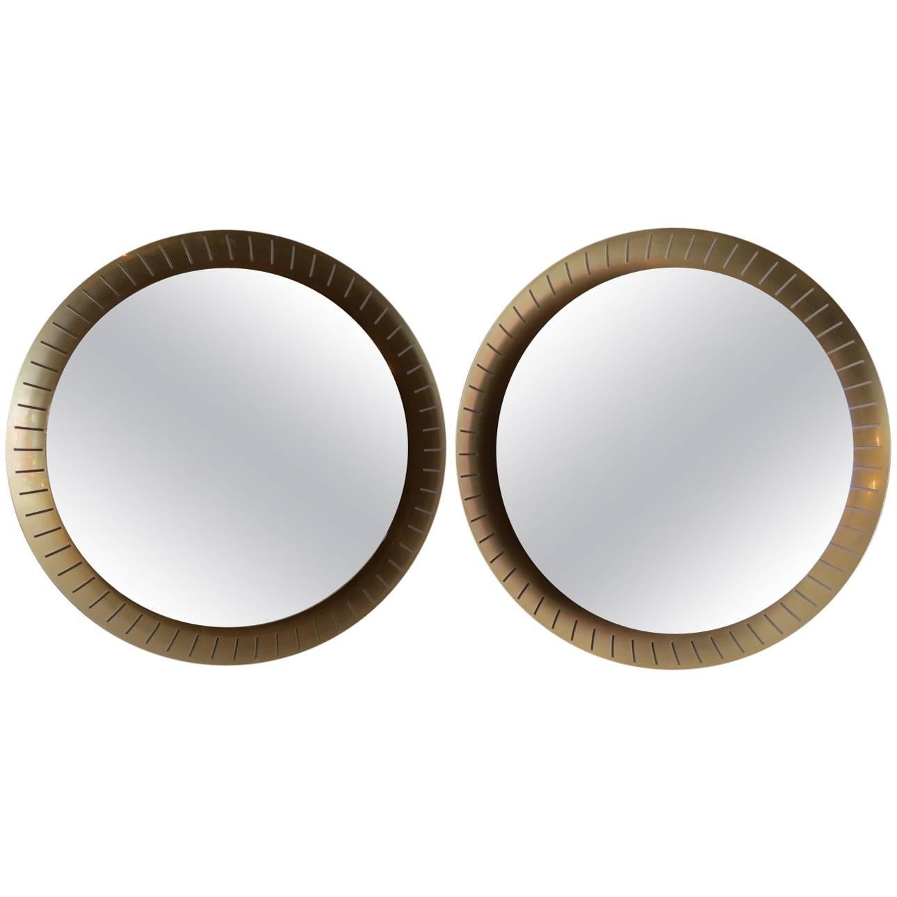 Pair of Circular Stilnovo Mirrors