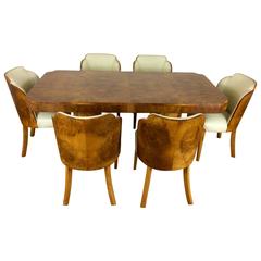 Art Deco Cloud Design Dining Table and Chairs in a Stunning Maple