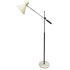 Italian Single-Arm Floor Lamp with Marble Base in the style of Arteluce
