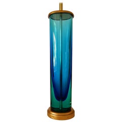1950s Flavio Poli Sommerso Art Glass Vase Lamp Murano Seguso