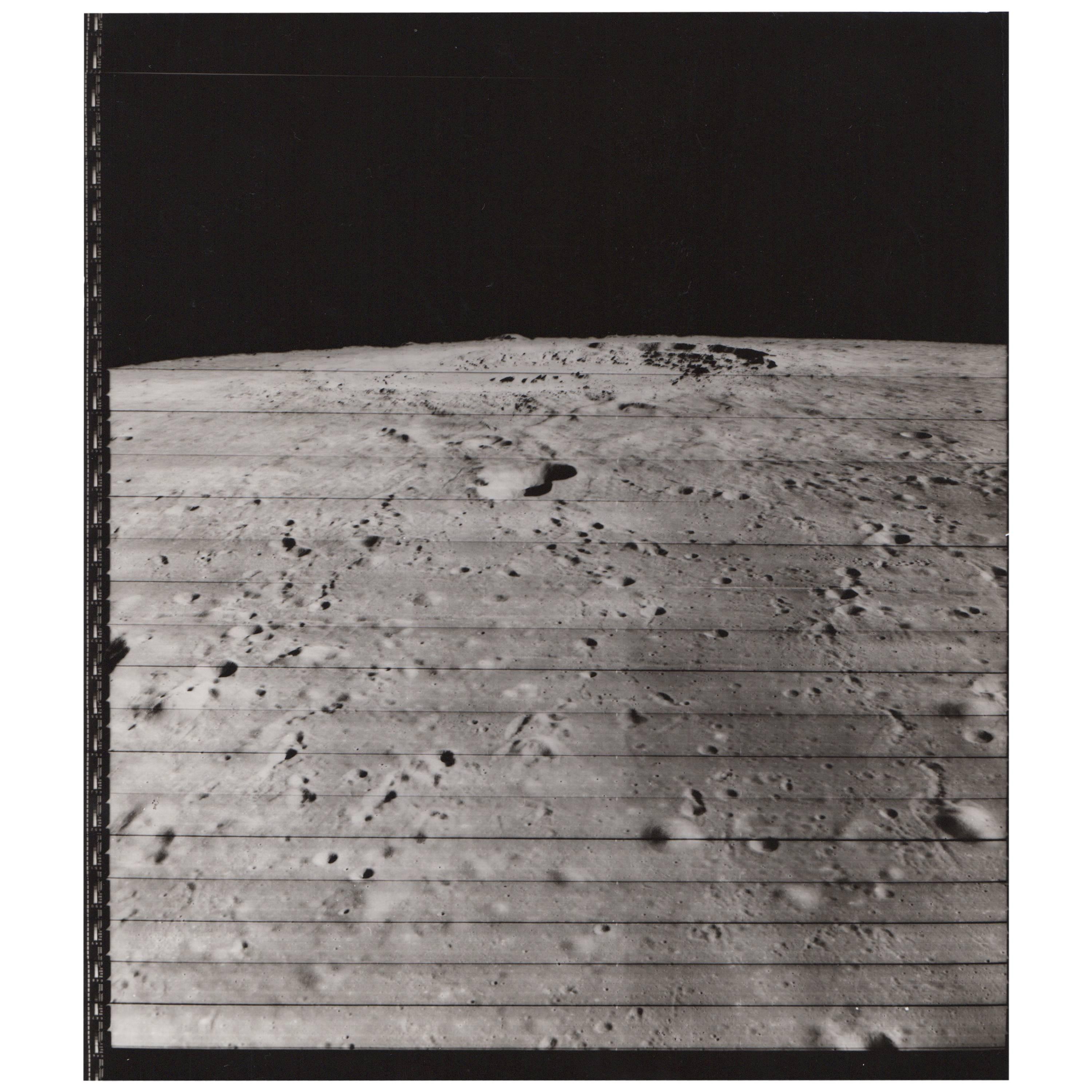 Lunar Orbiter Vintage Gelatin Silver Print by NASA For Sale