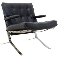 Mid Century Low-Back Lounge Chair in Chrome, Belgium 12