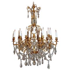 Antique Very Large 25-Light Rococo Style Chandelier