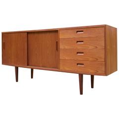 1960s Mid-Century Danish Teak Credenza Room Divider