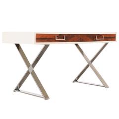 Milo Baughman Two-Tone Lacquer and Rosewood Desk for Glenn of California