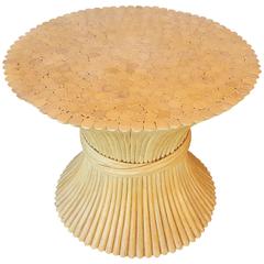 McGuire Bamboo Sheaf of Wheat End Table