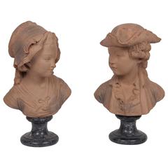 Pair of 19th Century French Terracotta Busts 10