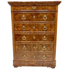 19th Century French Walnut Tall Chest of Drawers