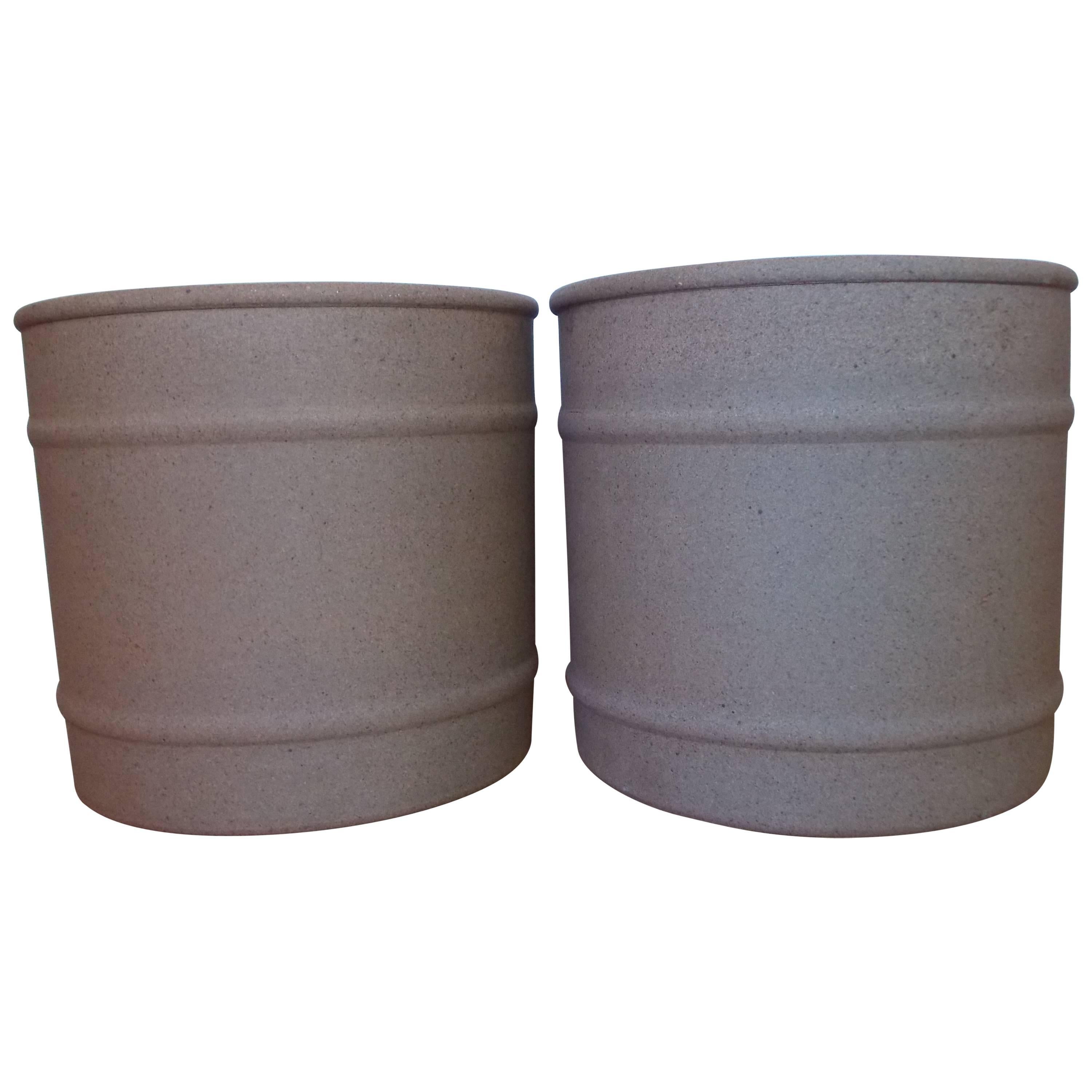David Cressey Architectural Pottery Barrel Style Planters