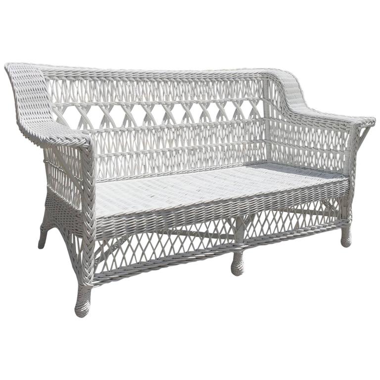 Antique Paine Furniture Triple Cross Wicker Settee For Sale At 1stdibs