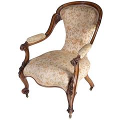 Antique Scottish 19th Century Victorian Solid Rosewood Chair, Cabriolet Legs Antique Scottish 19th Century Victorian Solid Rosewood Chair, Cabriolet Legs