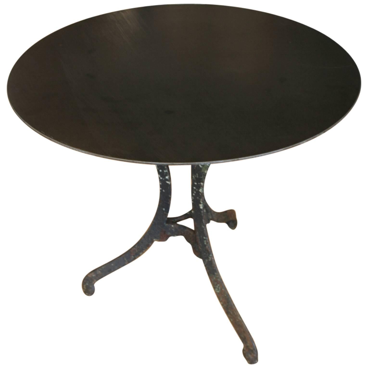 Steel Top Bistro or Garden Table For Sale