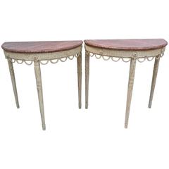 Pair of Swedish Painted Console Tables