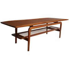 Danish Teak and Cane Coffee Table, circa 1960, Arne Hovmand-Olsen 2