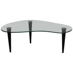 kidney shaped glass coffee table Gilbert Rohde Style Kidney Shaped Coffee Table