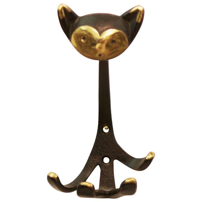 Cat Wall Hook by Walter Bosse For Sale at 1stDibs
