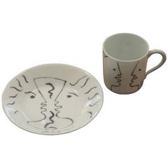 Demitasse Cup and Saucer Designed by Jean Cocteau