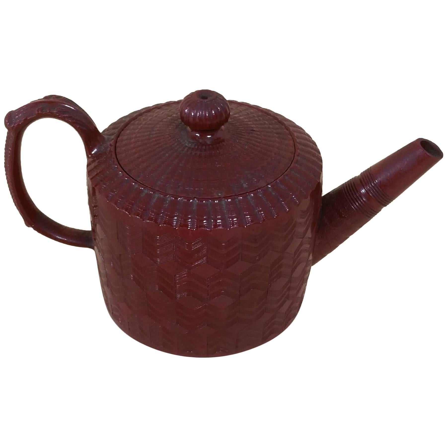 19th Century German Pottery Teapot, in the Chinese manner